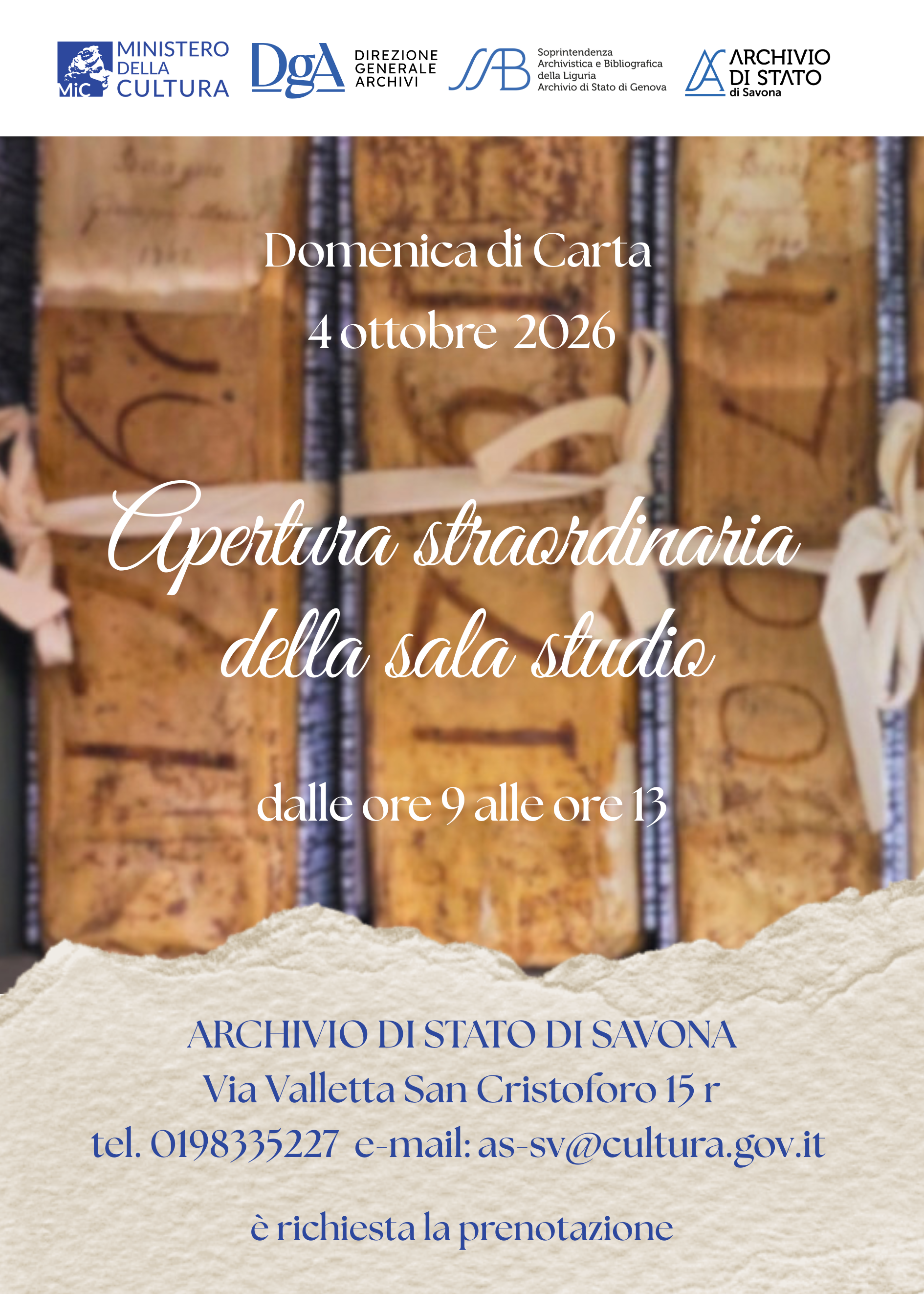 Apertura straordinaria della sala studio